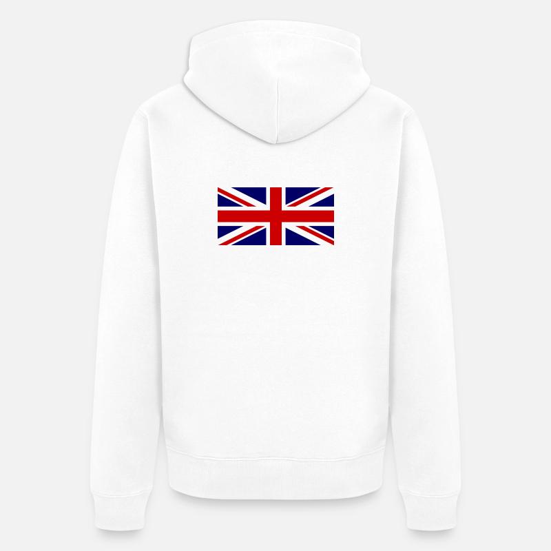 Drapeau de l’Union Jack – Style Pop Art - Veste à capuche bio Premium Unisexe - blanc