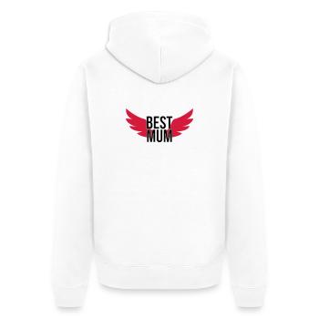 Best Mum - Unisex Premium Organic Zip Hoodie - white - Back - Thijin (182cm)