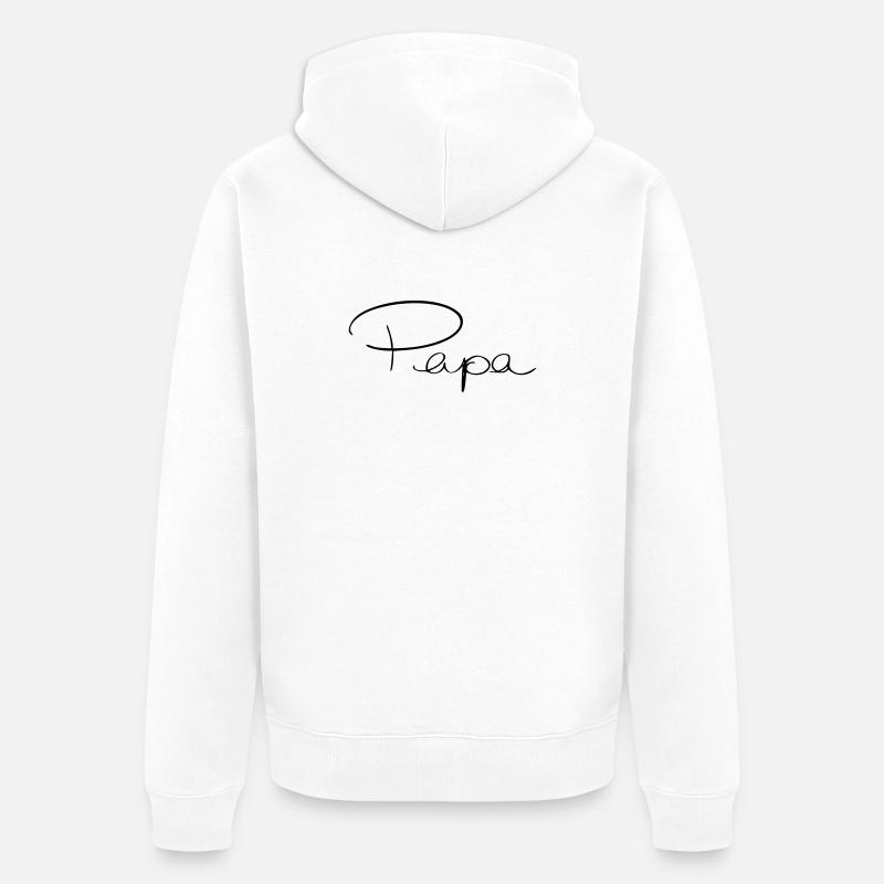 Papà - Felpa con cappuccio ecologica premium unisex - bianco