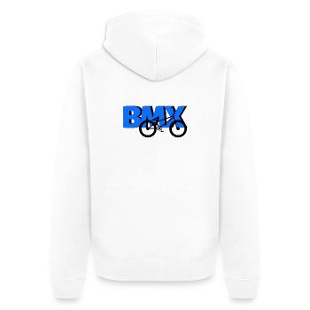 T-shirt BMX Freestyle – Roulez avec style - Veste à capuche bio Premium Unisexe - blanc - Dos - Thijin (182cm)