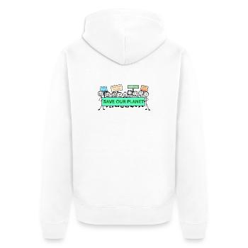 Protestlogo Klimawandel - Unisex Premium Bio Zip Hoodie - Weiß - Hinten - Thijin (182cm)