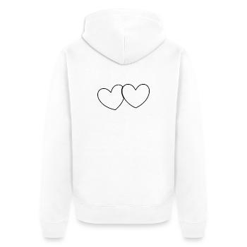 Schwarzes Herz Geschenk - Unisex Premium Bio Zip Hoodie - Weiß - Hinten - Thijin (182cm)