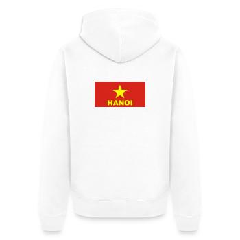 La ville de Hanoi dans le drapeau vietnamien - Veste à capuche bio Premium Unisexe - blanc - Dos - Thijin (182cm)