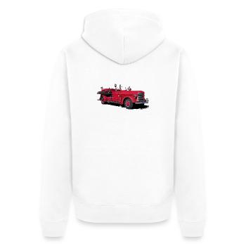 Voiture de collection de pompier - Veste à capuche bio Premium Unisexe - blanc - Dos - Thijin (182cm)