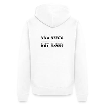 Mon corps - Mes règles - Veste à capuche bio Premium Unisexe - blanc - Dos - Thijin (182cm)