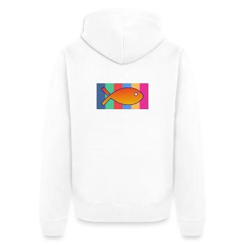 Bunte Fische - Unisex Premium Bio Zip Hoodie - Weiß - Hinten - Thijin (182cm)