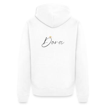 Princess Dora Crown Shirt – Name with letter D - Unisex Premium Organic Zip Hoodie - white - Back - Thijin (182cm)