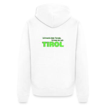 Therapy Tyrol - Unisex Premium Organic Zip Hoodie - white - Back - Thijin (182cm)