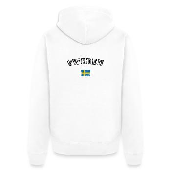 Swedish Flag Cross on Blue - Unisex Premium Organic Zip Hoodie - white - Back - Thijin (182cm)