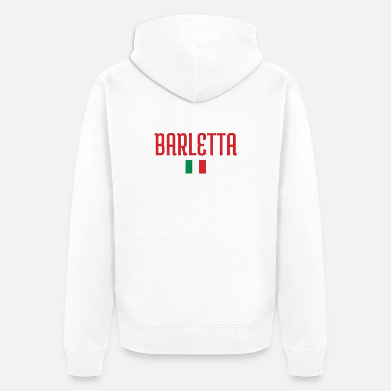 Conception du drapeau italien Barletta - Veste à capuche bio Premium Unisexe - blanc