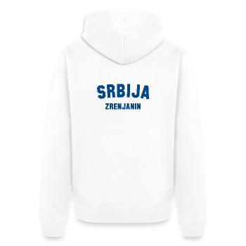 ZRENJANIN Serbia Serbien - Unisex Premium Bio Zip Hoodie - Weiß - Hinten - Thijin (182cm)