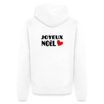 WEIHNACHTEN. FROHE WEIHNACHTEN. FROHE WEIHNACHTEN. WEIHNACHTSMANN - Unisex Premium Bio Zip Hoodie - Weiß - Hinten - Thijin (182cm)