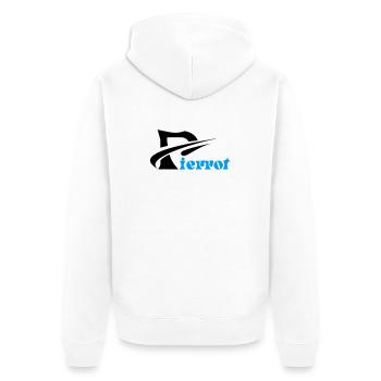 Pierrot - Unisex Premium Bio Zip Hoodie - Weiß - Hinten - Thijin (182cm)