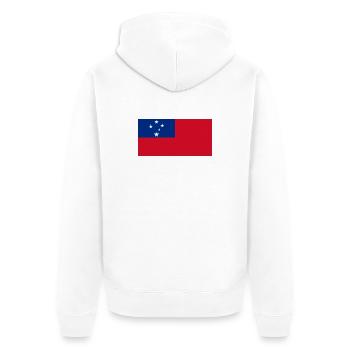 Samoa - Unisex Premium Organic Zip Hoodie - white - Back - Thijin (182cm)