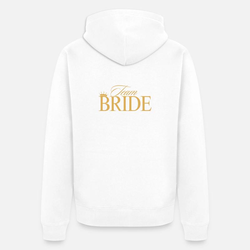 L’équipe de la mariée ! Personnalisable - Veste à capuche bio Premium Unisexe - blanc