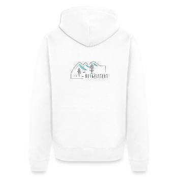 Bergeistert Berge Wandern Bergsport Alpin - Unisex Premium Bio Zip Hoodie - Weiß - Hinten - Thijin (182cm)