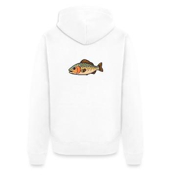 Forelle Fisch - Unisex Premium Bio Zip Hoodie - Weiß - Hinten - Thijin (182cm)