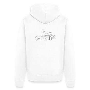Cozy season - Unisex Premium Bio Zip Hoodie - Weiß - Hinten - Thijin (182cm)