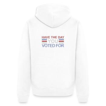 Revivez le jour pour lequel vous avez voté - Veste à capuche bio Premium Unisexe - blanc - Dos - Thijin (182cm)