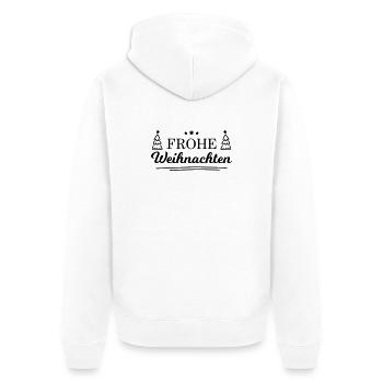 Frohe Weihnachten! - Unisex Premium Bio Zip Hoodie - Weiß - Hinten - Thijin (182cm)