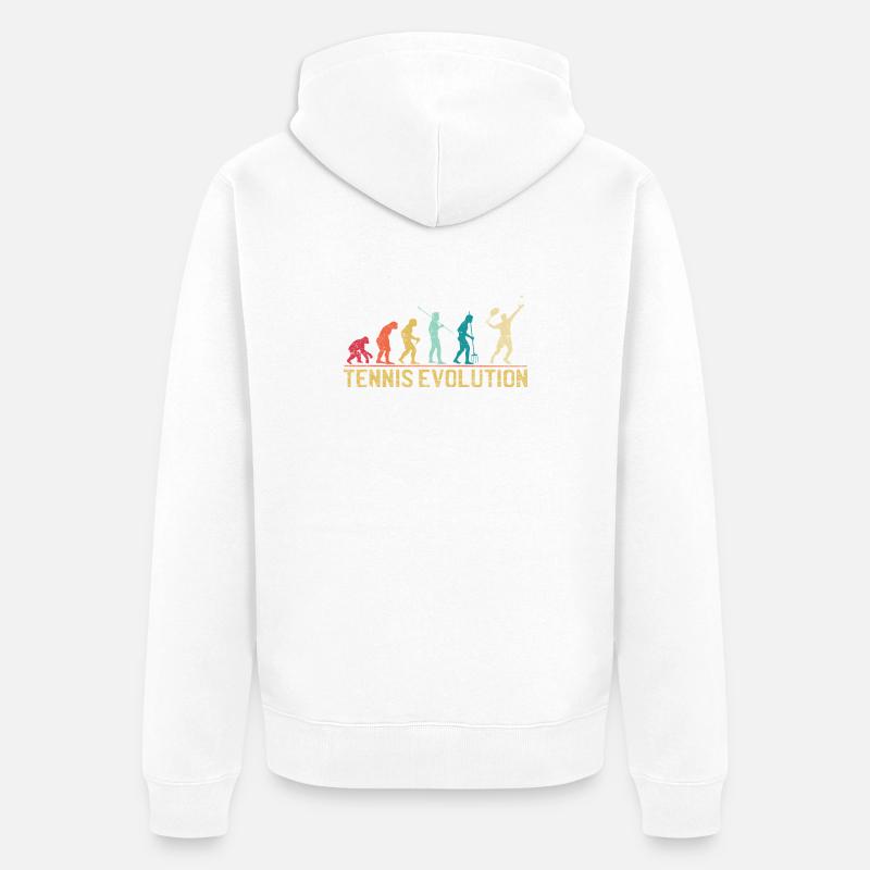 Tennis Evolution Evolution Graphic Design - Unisex Premium Organic Zip Hoodie - white