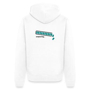 outpouring - Unisex Premium Organic Zip Hoodie - white - Back - Thijin (182cm)