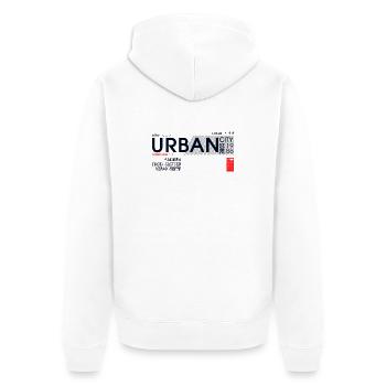 Urbane Denim-Skyline - Unisex Premium Bio Zip Hoodie - Weiß - Hinten - Thijin (182cm)