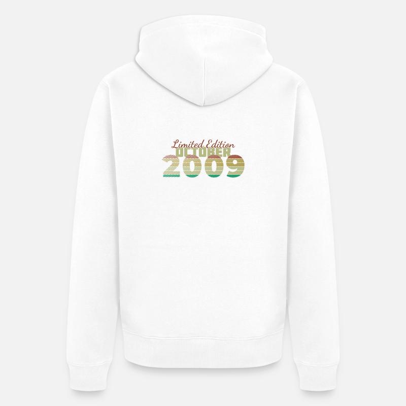 16e anniversaire Édition Limitée (SCR) 10/2009 - Veste à capuche bio Premium Unisexe - blanc