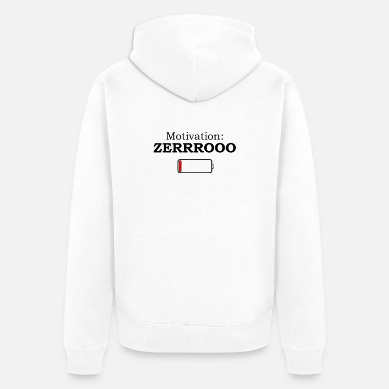 Motivation ZERRROOO - Conception de mèmes amusants - Veste à capuche bio Premium Unisexe - blanc