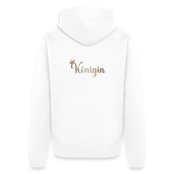 Königin - Unisex Premium Bio Zip Hoodie - Weiß - Hinten - Thijin (182cm)