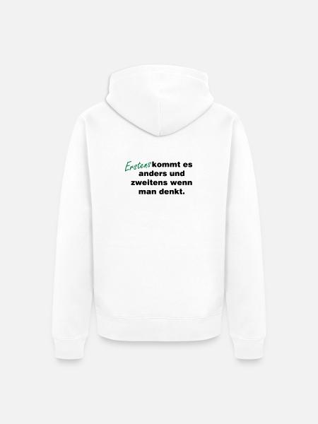 Wenn_man_denkt - Unisex Premium Organic Zip Hoodie - white