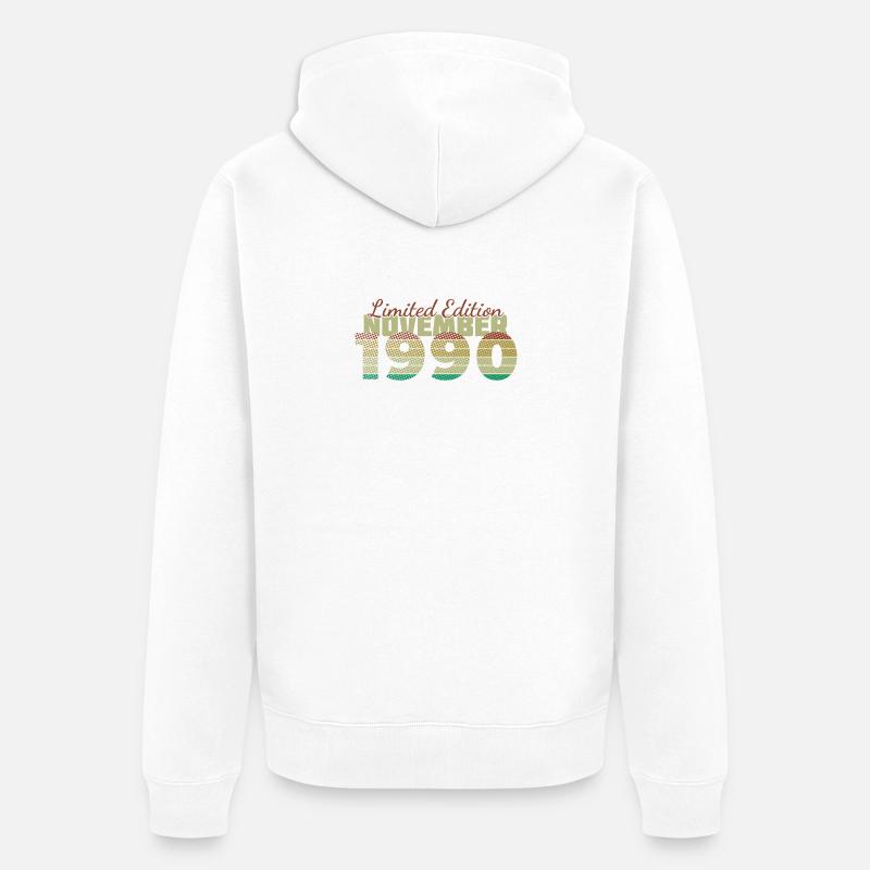 35e anniversaire Édition limitée (SCR) 11/1990 - Veste à capuche bio Premium Unisexe - blanc