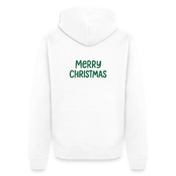 Merry Christmas Weihnachten - Unisex Premium Bio Zip Hoodie - Weiß - Hinten - Thijin (182cm)