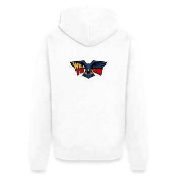 Wille zum Sieg Arend - Unisex Premium Bio Zip Hoodie - Weiß - Hinten - Thijin (182cm)