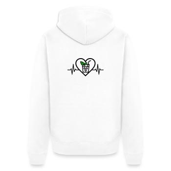 Mojito Heart Cocktail Mint Glass Summer - Unisex Premium Organic Zip Hoodie - white - Back - Thijin (182cm)