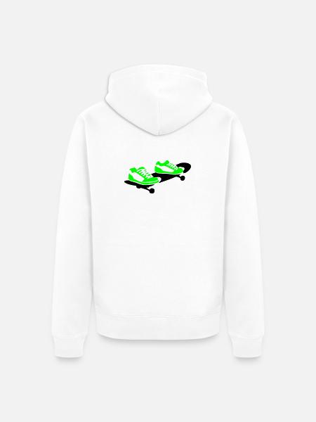 Skateboard - Veste à capuche bio Premium Unisexe - blanc