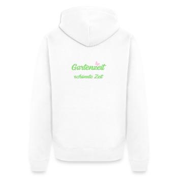 Temps de jardinage - moment le plus beau - Veste à capuche bio Premium Unisexe - blanc - Dos - Thijin (182cm)