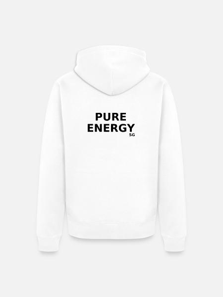 Pure Energy SG black and white - Unisex Premium Organic Zip Hoodie - white