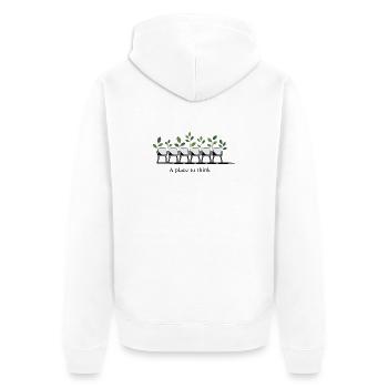 Verdant Thinkspace Chairs - Unisex Premium Organic Zip Hoodie - white - Back - Thijin (182cm)
