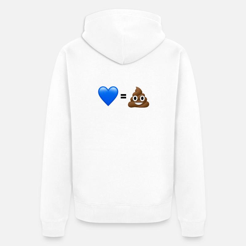 AfD est nul - 💙 = 💩 (Bright Design) - Veste à capuche bio Premium Unisexe - blanc
