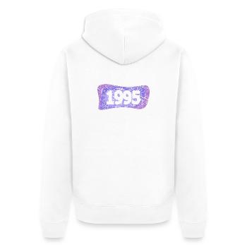 1995 - Unisex Premium Bio Zip Hoodie - Weiß - Hinten - Thijin (182cm)