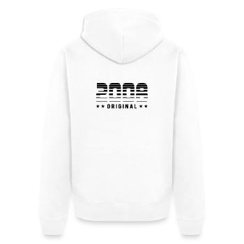 2008 Original Retrodesign | Geburtstag - Unisex Premium Bio Zip Hoodie - Weiß - Hinten - Thijin (182cm)