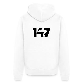 147 Snooker Icon (Black) - Unisex Premium Organic Zip Hoodie - white - Back - Thijin (182cm)