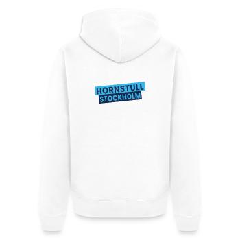 Hornstull Stockholm Neonblöcke - Unisex Premium Bio Zip Hoodie - Weiß - Hinten - Thijin (182cm)