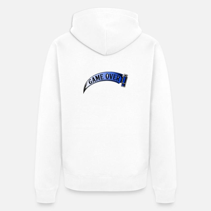 Game Over Bannière Retro Arcade - Veste à capuche bio Premium Unisexe - blanc