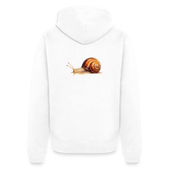 Timelessly Slow – Detailed Snail - Unisex Premium Organic Zip Hoodie - white - Back - Thijin (182cm)