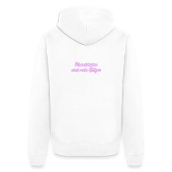 Hundehare sind mein Glitzer - Unisex Premium Bio Zip Hoodie - Weiß - Hinten - Thijin (182cm)