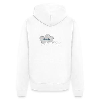 cloudy_person - Unisex Premium Organic Zip Hoodie - white - Back - Thijin (182cm)