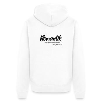 Romantik - Unisex Premium Bio Zip Hoodie - Weiß - Hinten - Thijin (182cm)