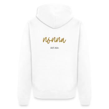 Nonna Est 2026 - Veste à capuche bio Premium Unisexe - blanc - Dos - Thijin (182cm)